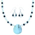 Sterling Siver Multicolor Bead Necklace And Earrings Set SX114524